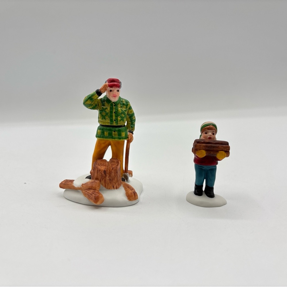 Department 56 1988 Heritage Village Collection Wood Cutter & Son 5986-2 Retired